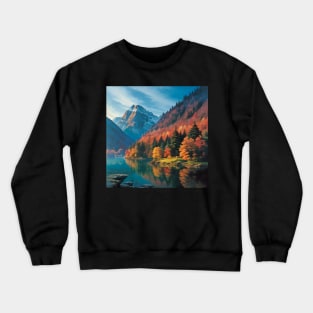 River's Edge - Autumn Forest in the Mountains Crewneck Sweatshirt